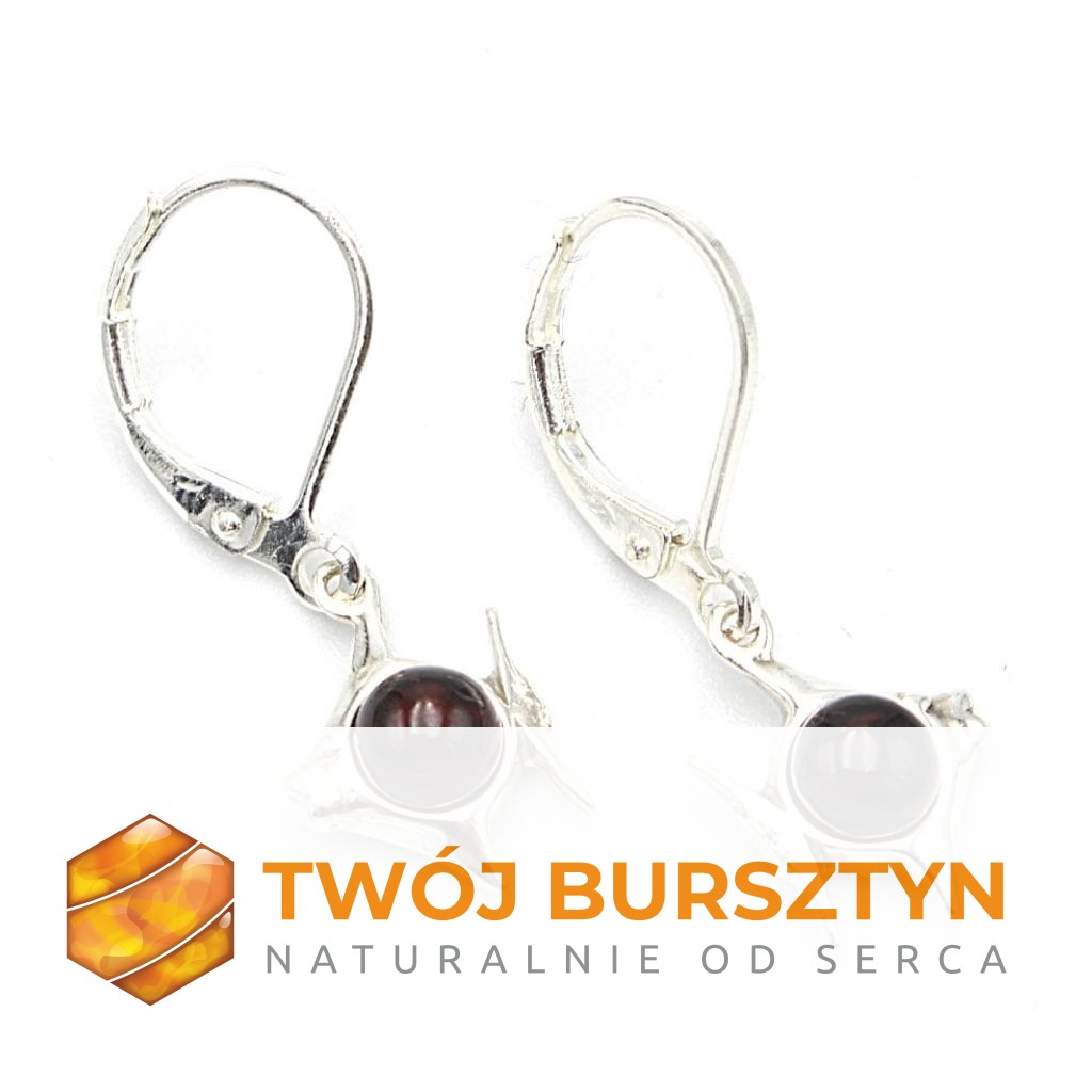 KOLCZYKI BURSZTYN SREBRO srebrne z bursztynem
