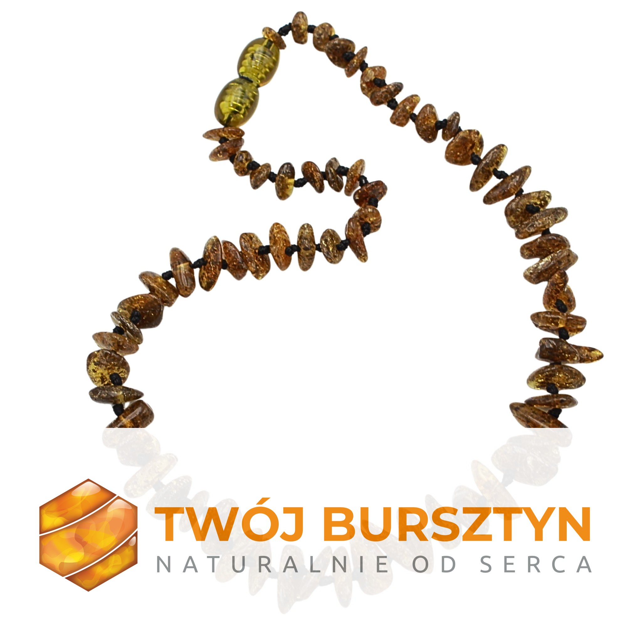 NASZYJNIK dla dzieci Z BURSZTYNEM na ząbkowanie