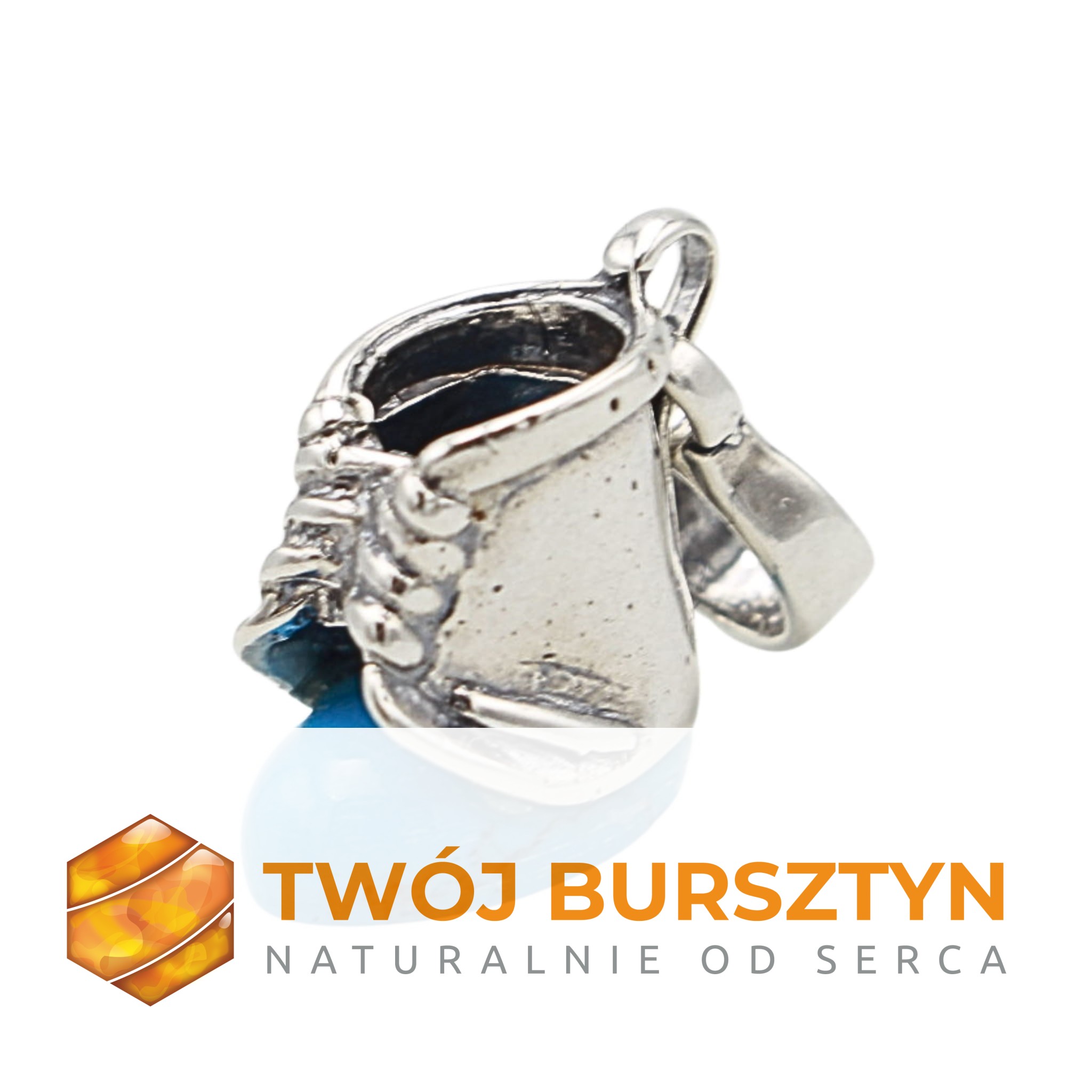SREBRNY WISIOREK z TURKUSEM turkus ZAWIESZKA SREBRO 925