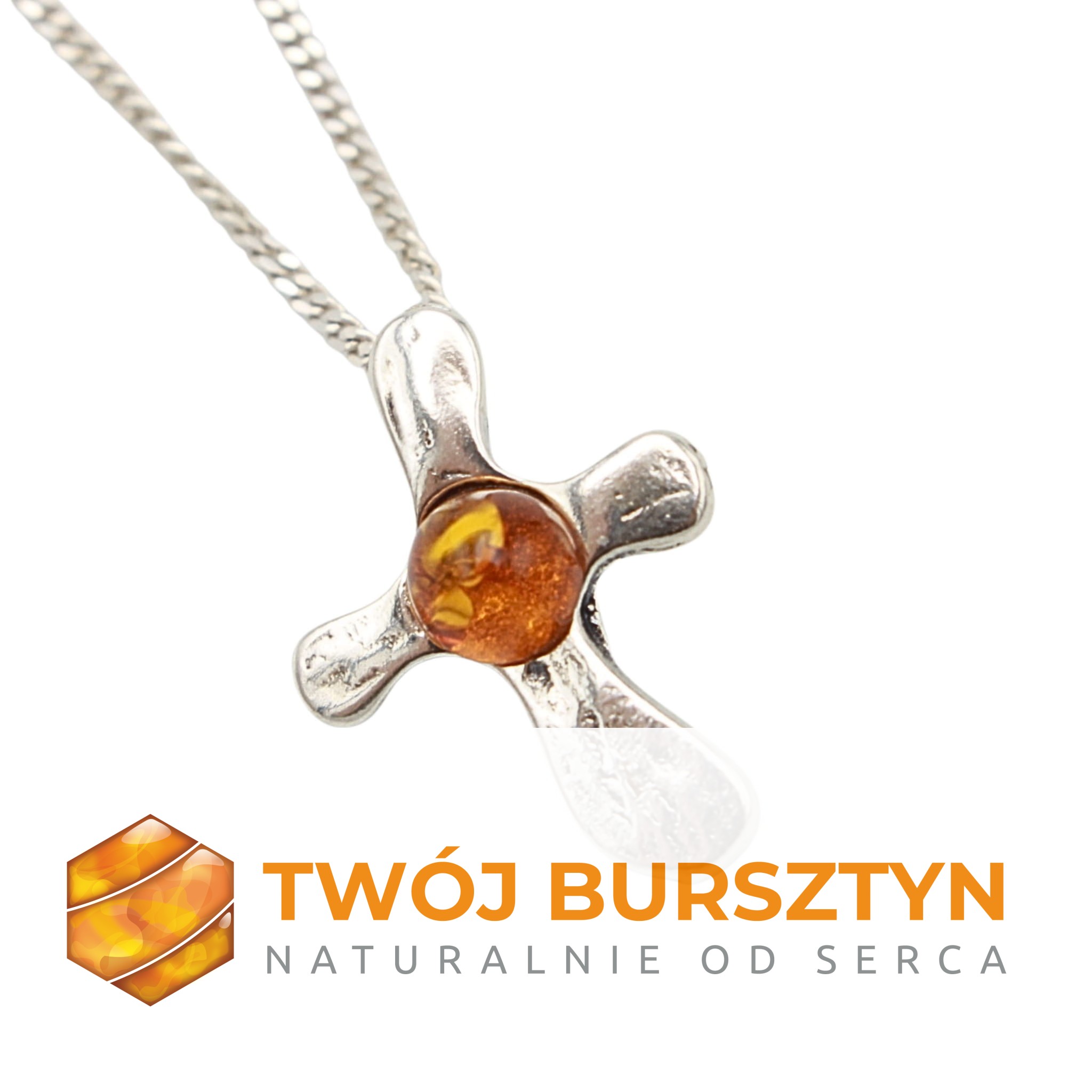 WISIOREK zawieszka NASZYJNIK z bursztynem BURSZTYN srebro 925 