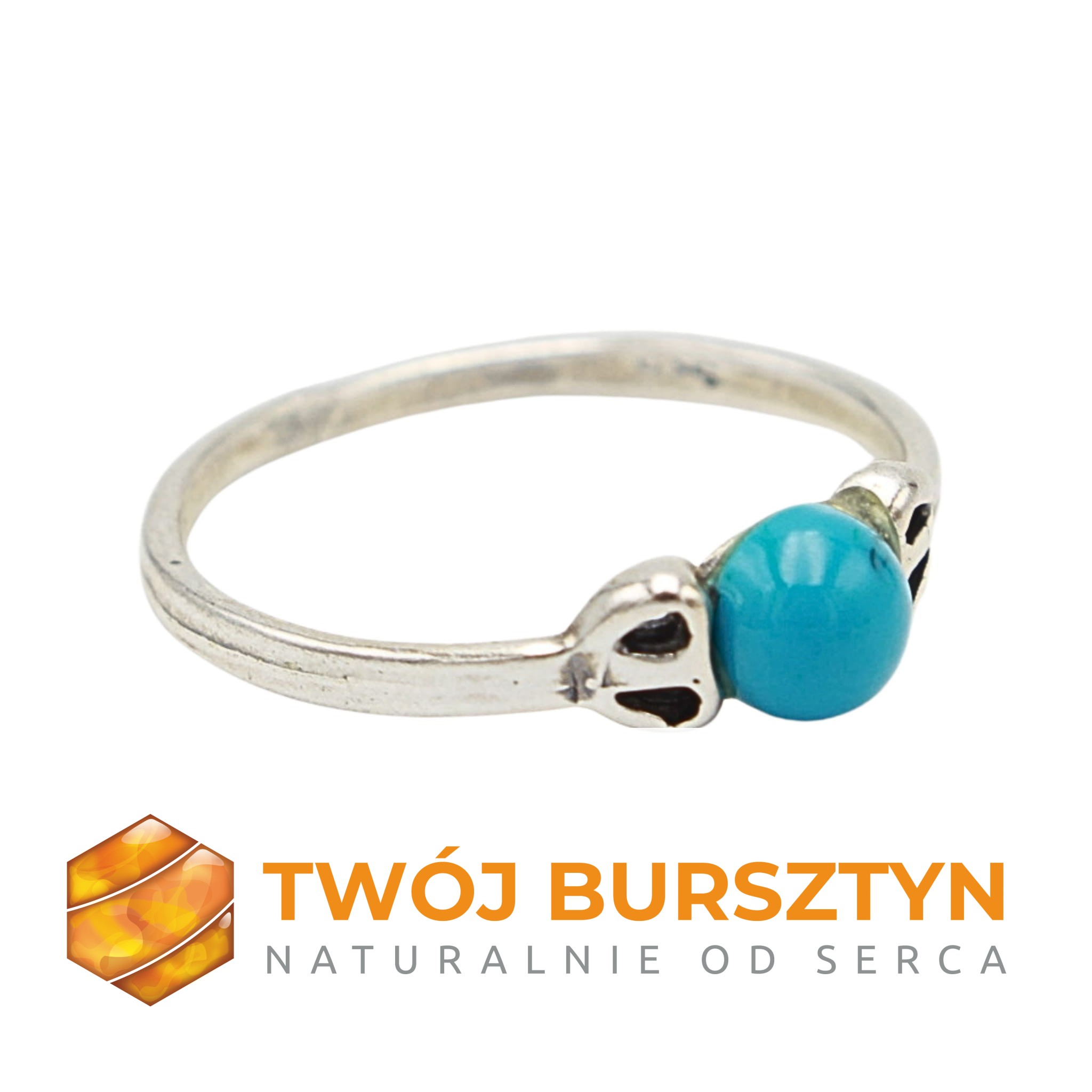 PIERŚCIONEK Z TURKUSEM srebro turkus SREBRNY r.13