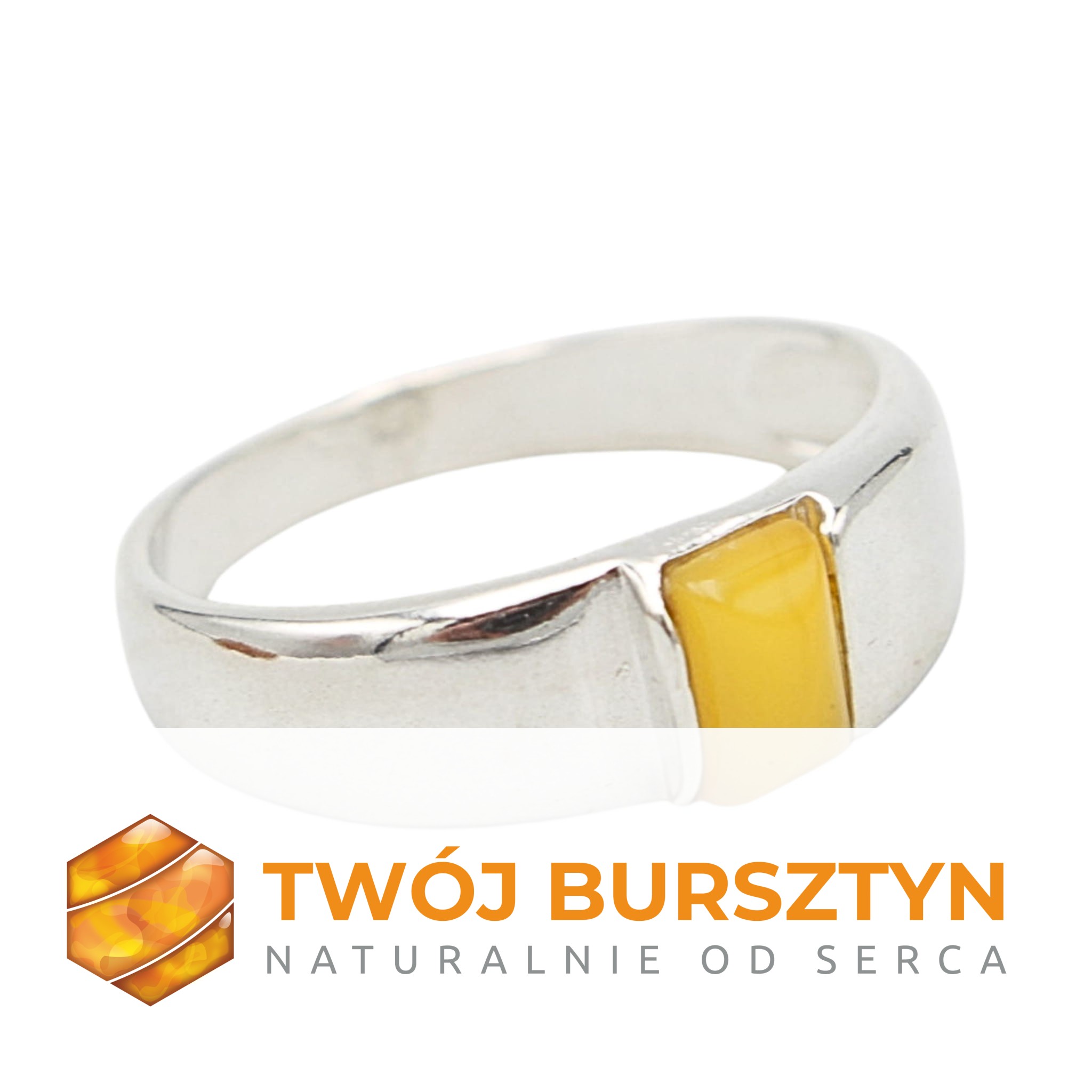 SREBRNY PIERŚCIONEK z bursztynem BURSZTYN srebro 925 r.14
