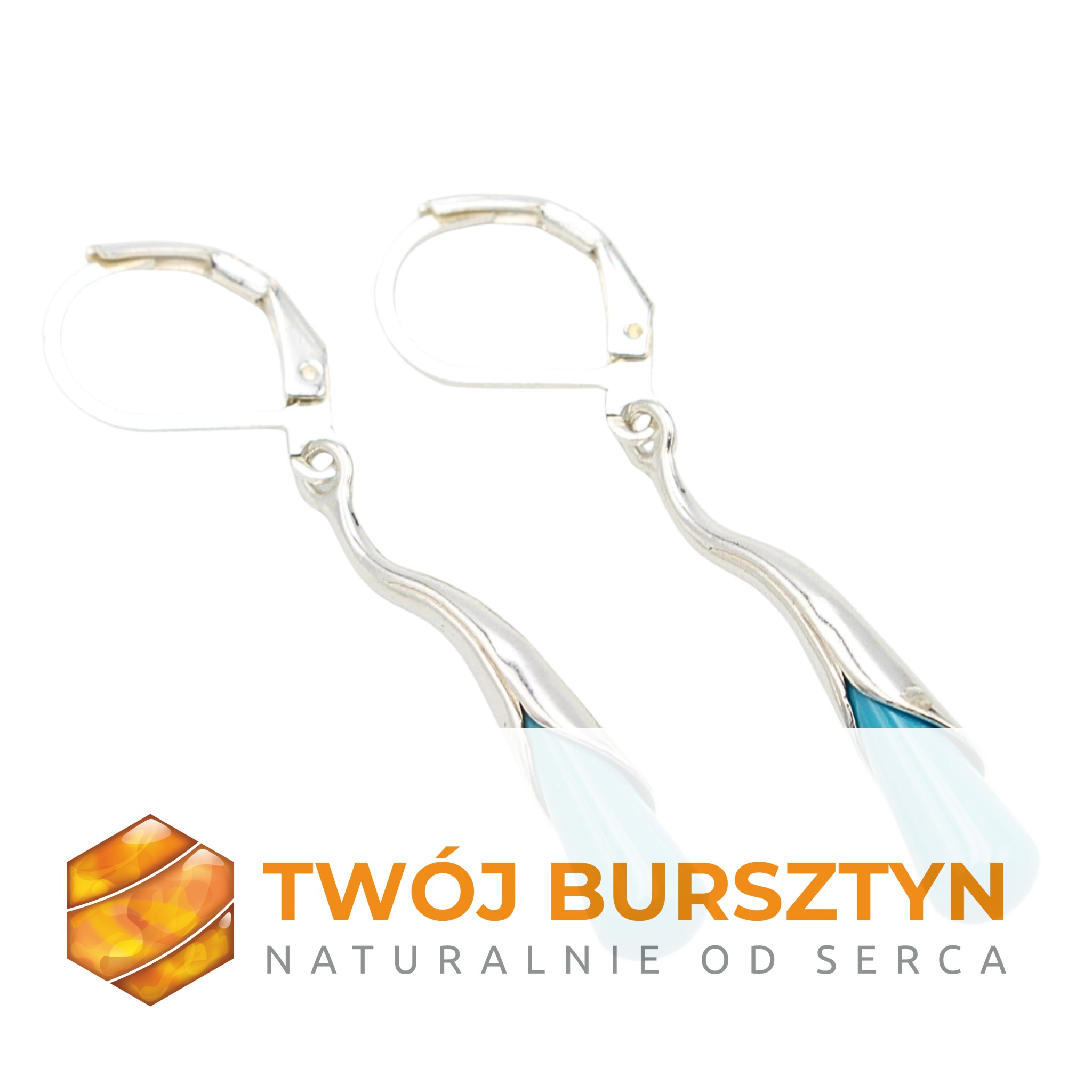KOLCZYKI SREBRNE z naturalnym TURKUSEM turkus